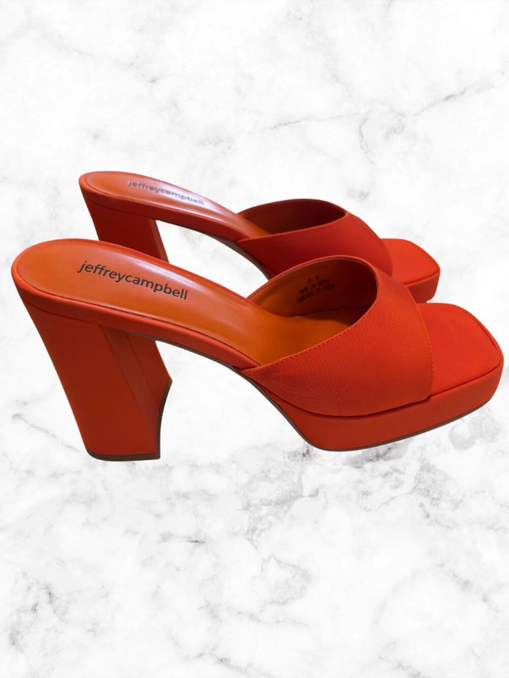 NIB | JEFFREY CAMPBELL Ninety Orange Faile Platform Mule Heels Sandals 8.5 - Picture 8 of 10